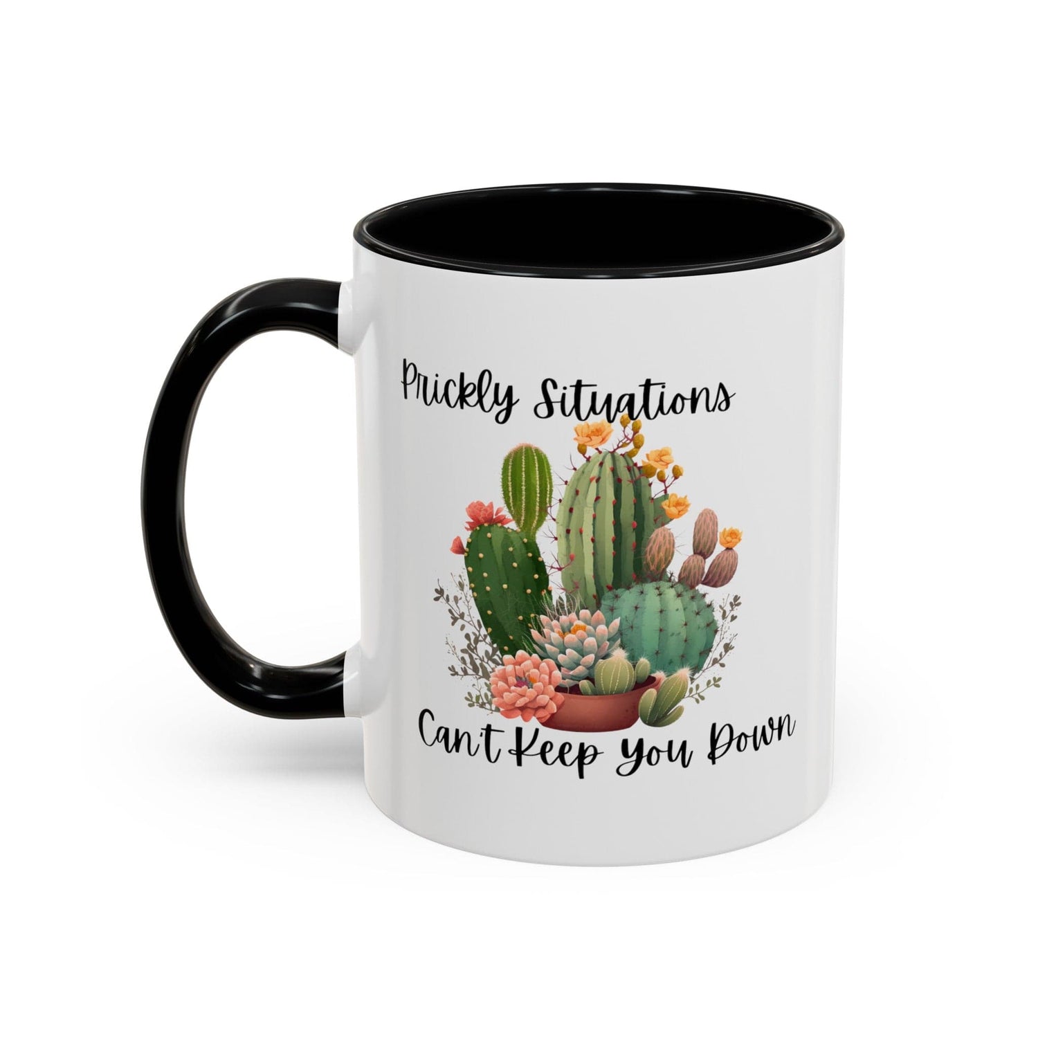 Cactus Mug, Beautiful Cactus Print, Motivational Quote and Cactus Pun, Coffee Lover Gift, Plant Lover Gift