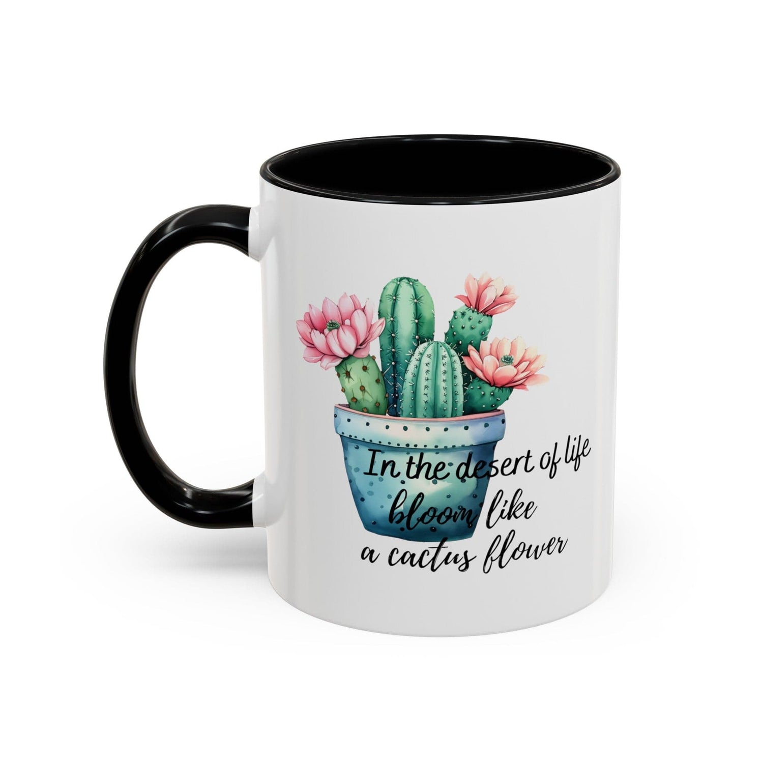 Cactus Mug, Beautiful Watercolor Cactus, Motivational Quote &amp; Cactus Pun, Prickly Pear Cactus, Coffee Lover Gift, Plant Lover Gift