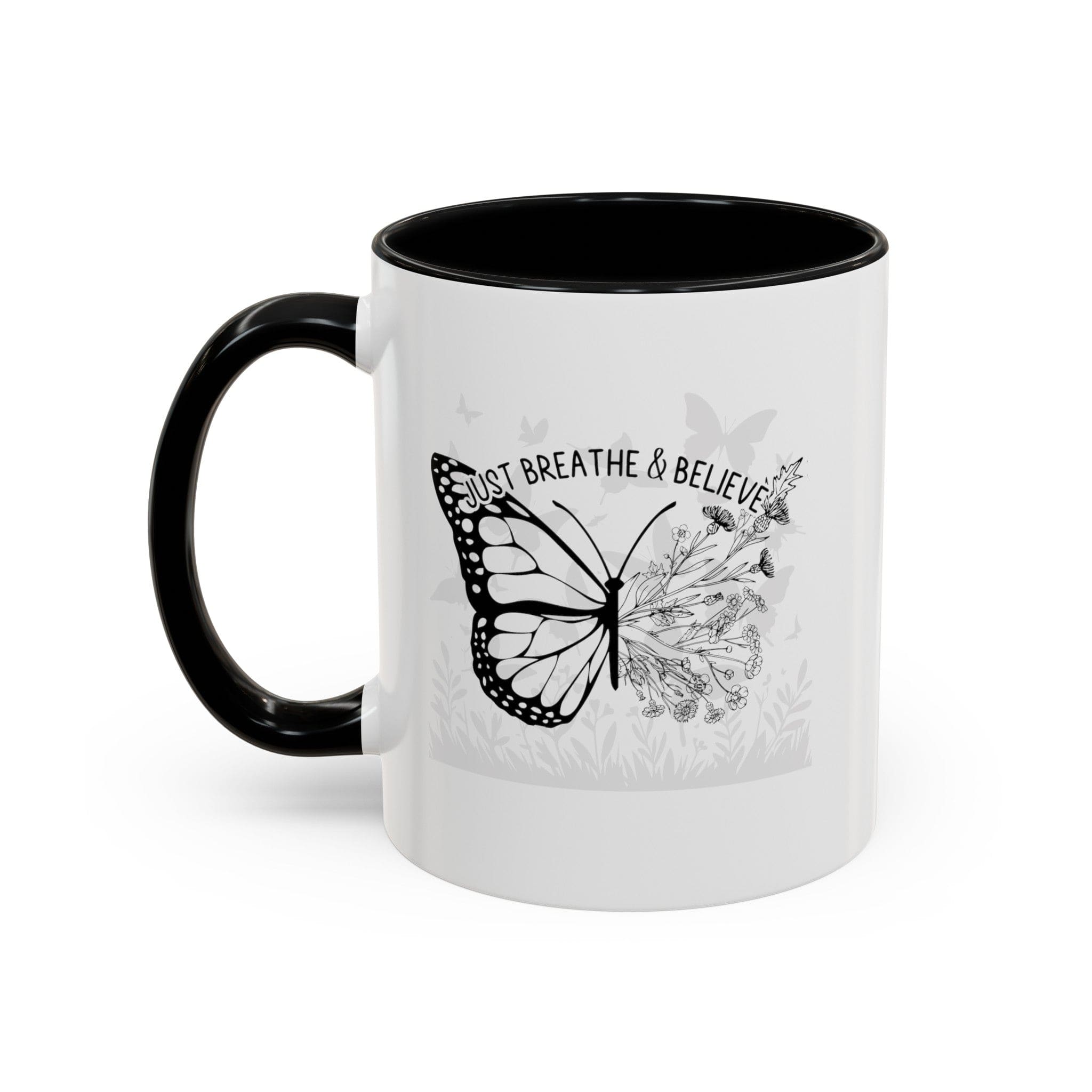 Floral Butterfly Ceramic Coffee Mug Self Care Quote Coffee Lover Gift