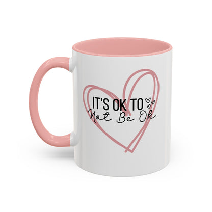 Pink Doodle Hearts Ceramic Mug Self Care Quote Coffee Lover Gift