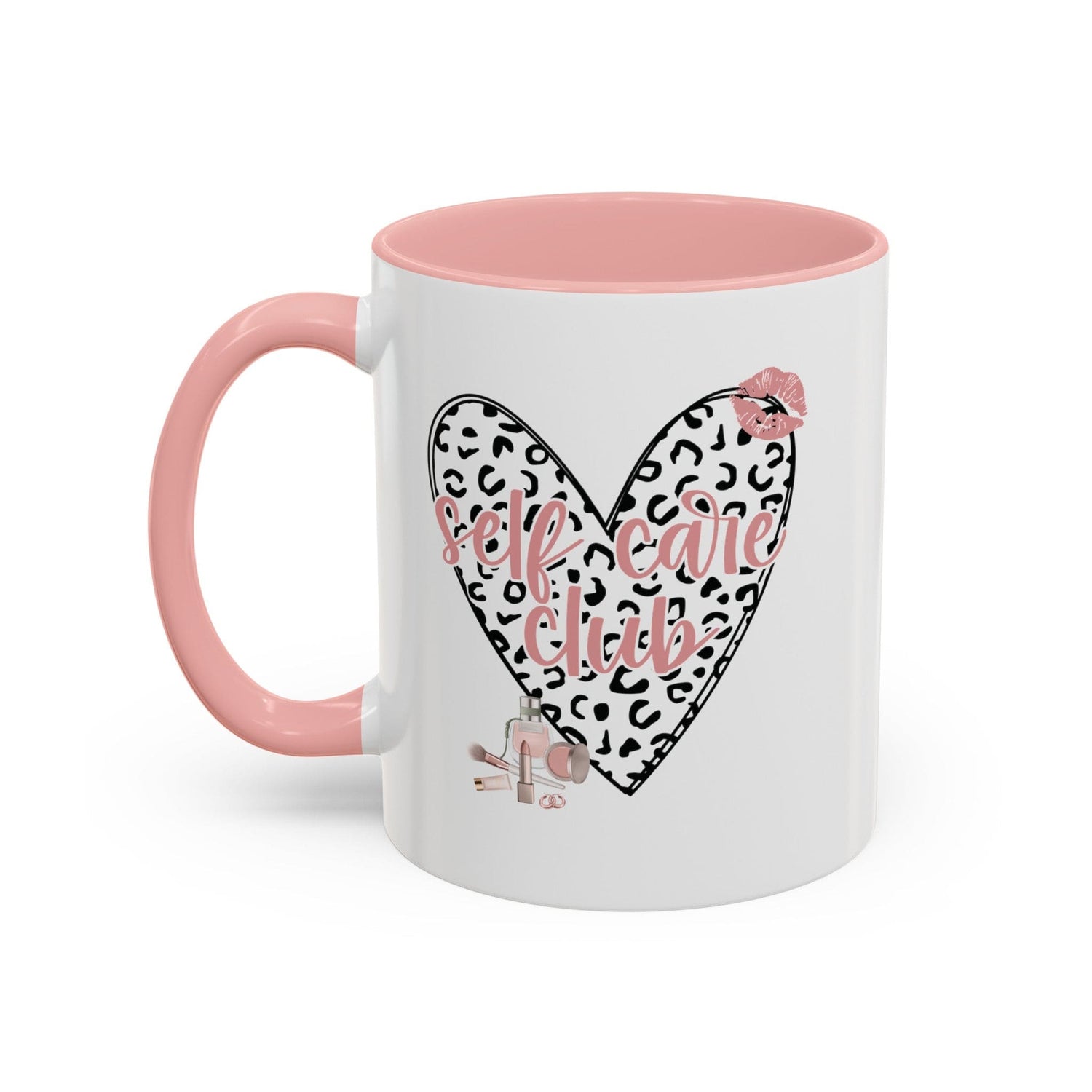 Pink Leopard Print Heart Coffee Mug Self Care Quote Coffee Lover Gift