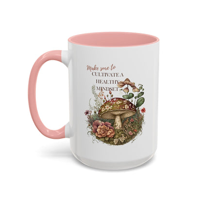 Mushroom Mug, Botanical Mug, Beautiful Floral Print, Motivational Quote, Coffee Lover Gift, Mushroom Gift