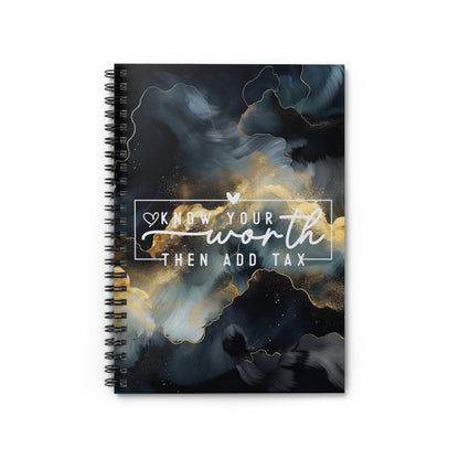 Beautiful Metallic Watercolor Notebook, Spiral Journal Blank Pages, with Self Care Quote