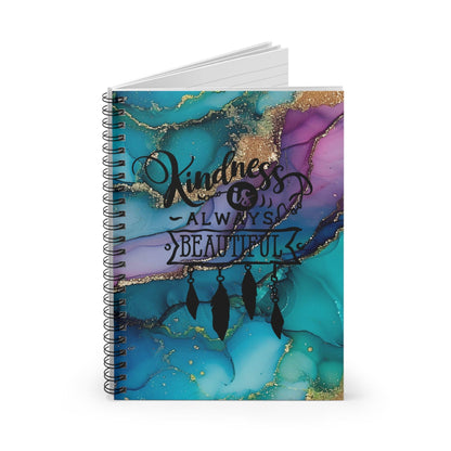 Beautiful Metallic Watercolor Notebook, Spiral Journal Blank Pages, with Self Care Quote