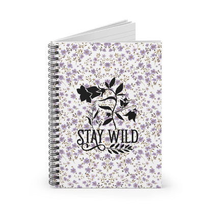 Lavender, Floral Spiral Notebook, Lined Journal with Motivational Quote