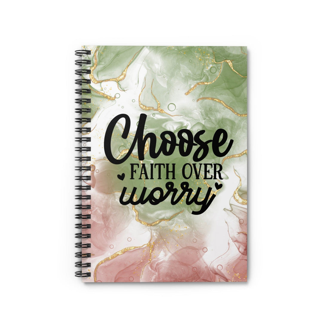 Beautiful Metallic Watercolor Notebook, Spiral Journal, with Motivational Quote