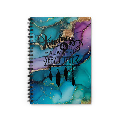 Beautiful Metallic Watercolor Notebook, Spiral Journal Blank Pages, with Self Care Quote