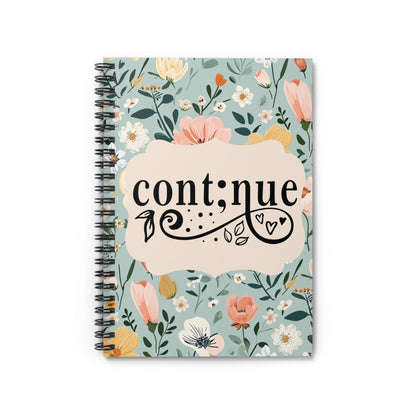 Cute Floral Spiral Notebook, Lined Journal, Watercolor Flowers with Motivational Quote