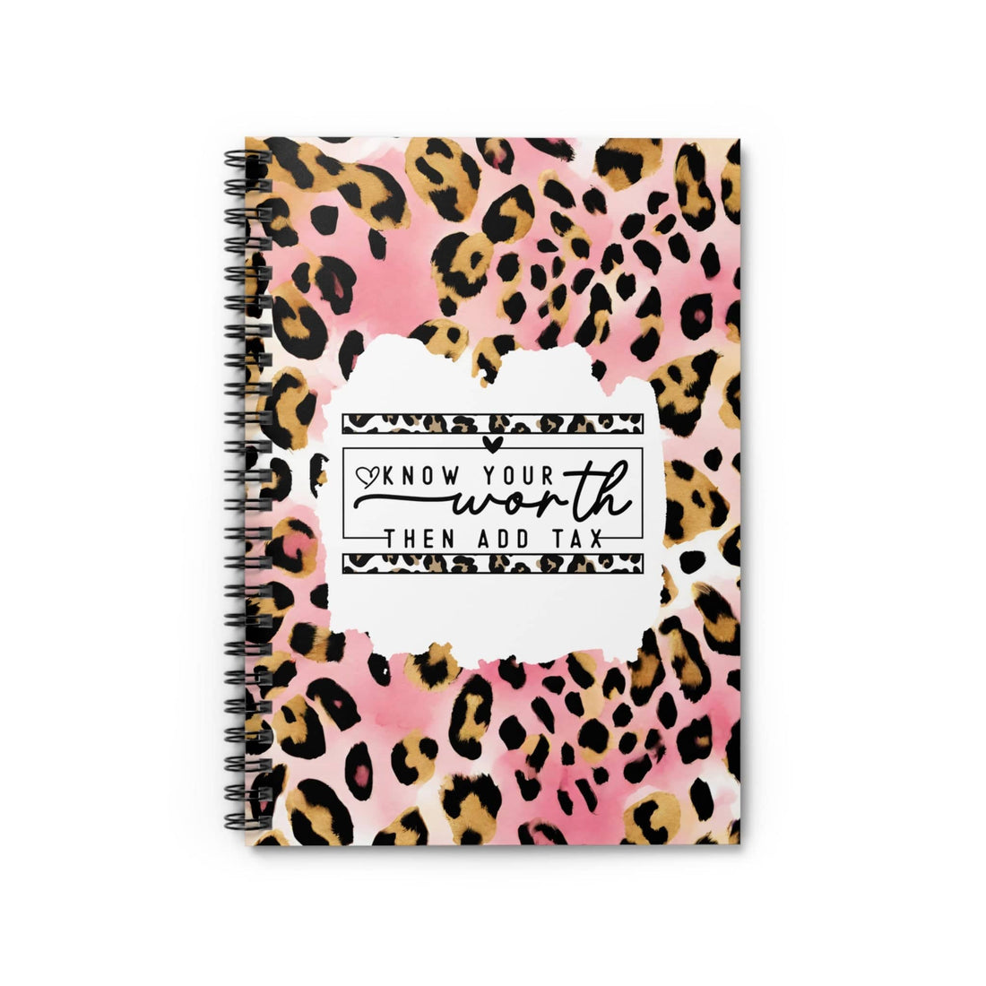 Pink Leopard Print Therapy Journal Spiral Notebook with Motivational Quote