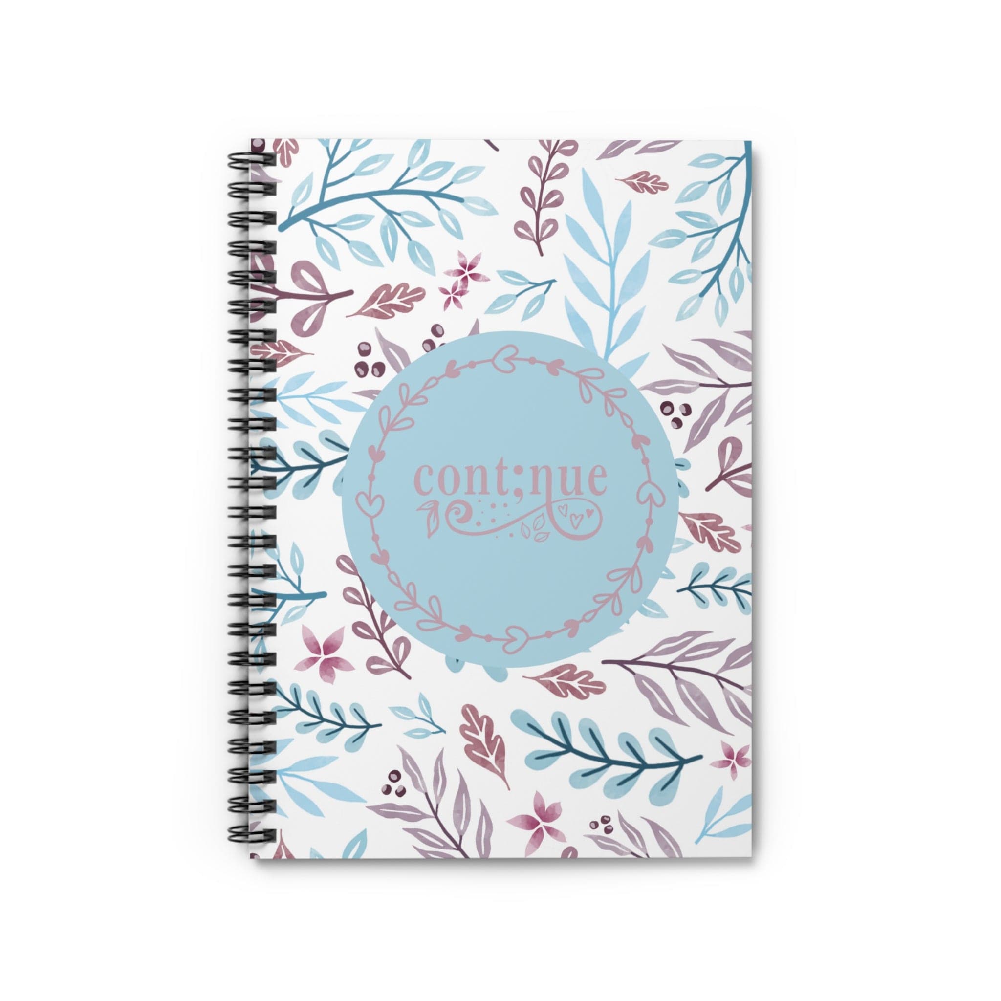 Whimsical Floral Spiral Notebook Lined Journal with Motivational Quote