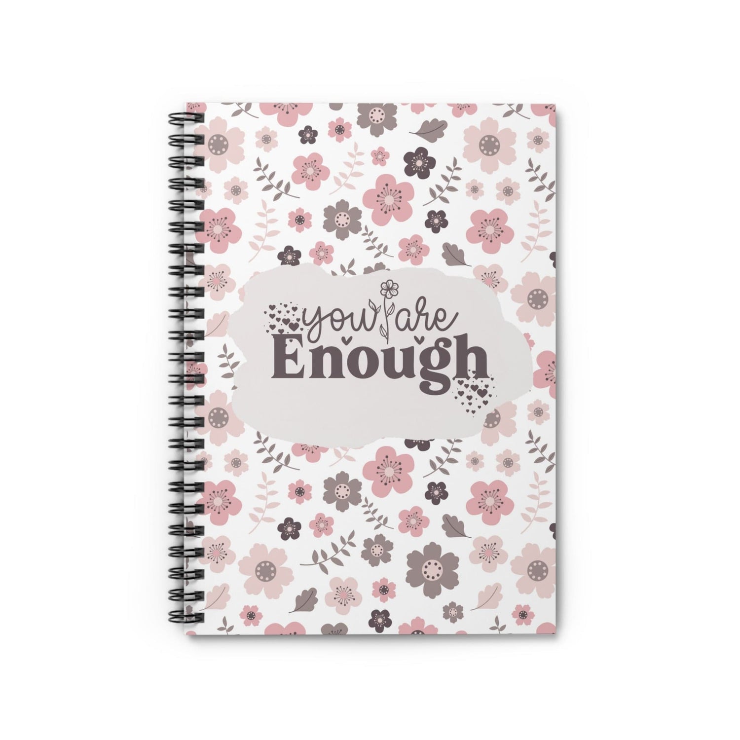 Whimsical Floral Spiral Notebook Lined Journal Pages Self Care Quote