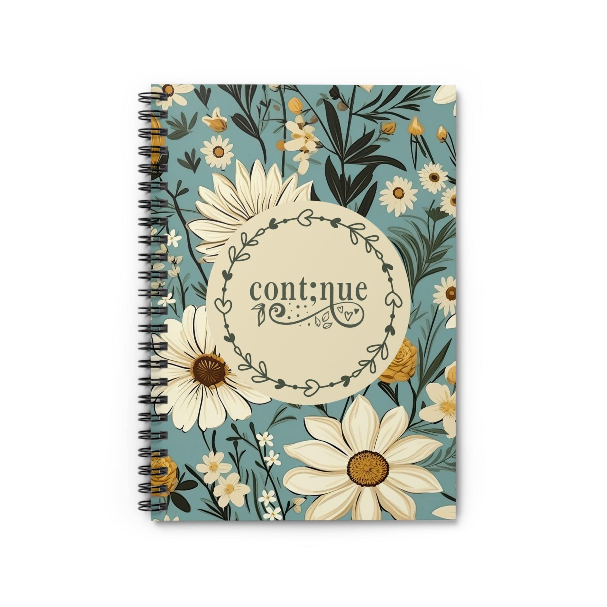 Beautiful Floral Spiral Notebook Lined Pages Journal Motivational Quote