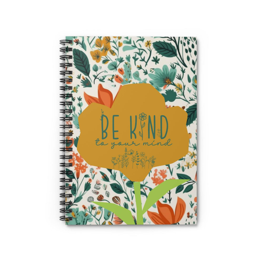 Colorful Floral Spiral Notebook Lined Journal Motivational Quote