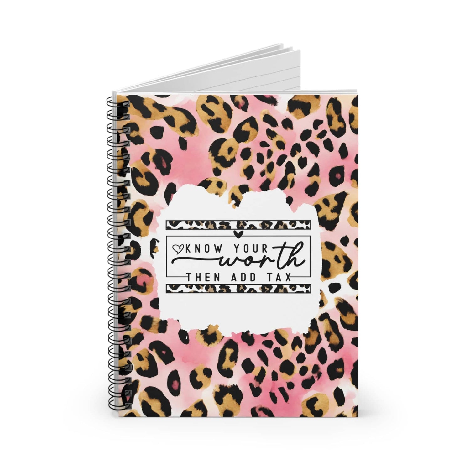 Pink Leopard Print Therapy Journal Spiral Notebook with Motivational Quote