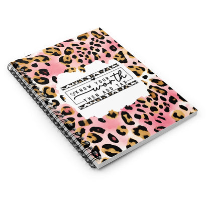 Pink Leopard Print Therapy Journal Spiral Notebook with Motivational Quote