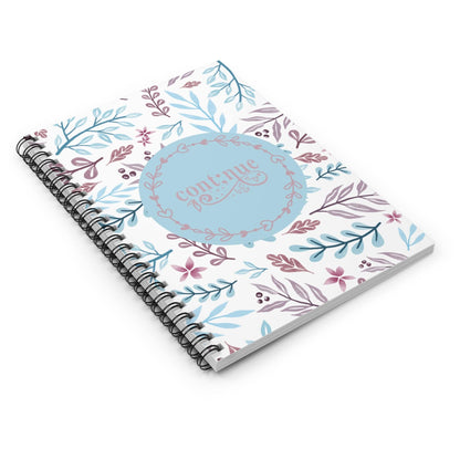 Whimsical Floral Spiral Notebook Lined Journal with Motivational Quote