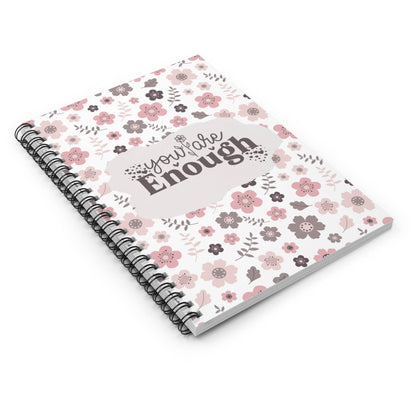 Whimsical Floral Spiral Notebook Lined Journal Pages Self Care Quote