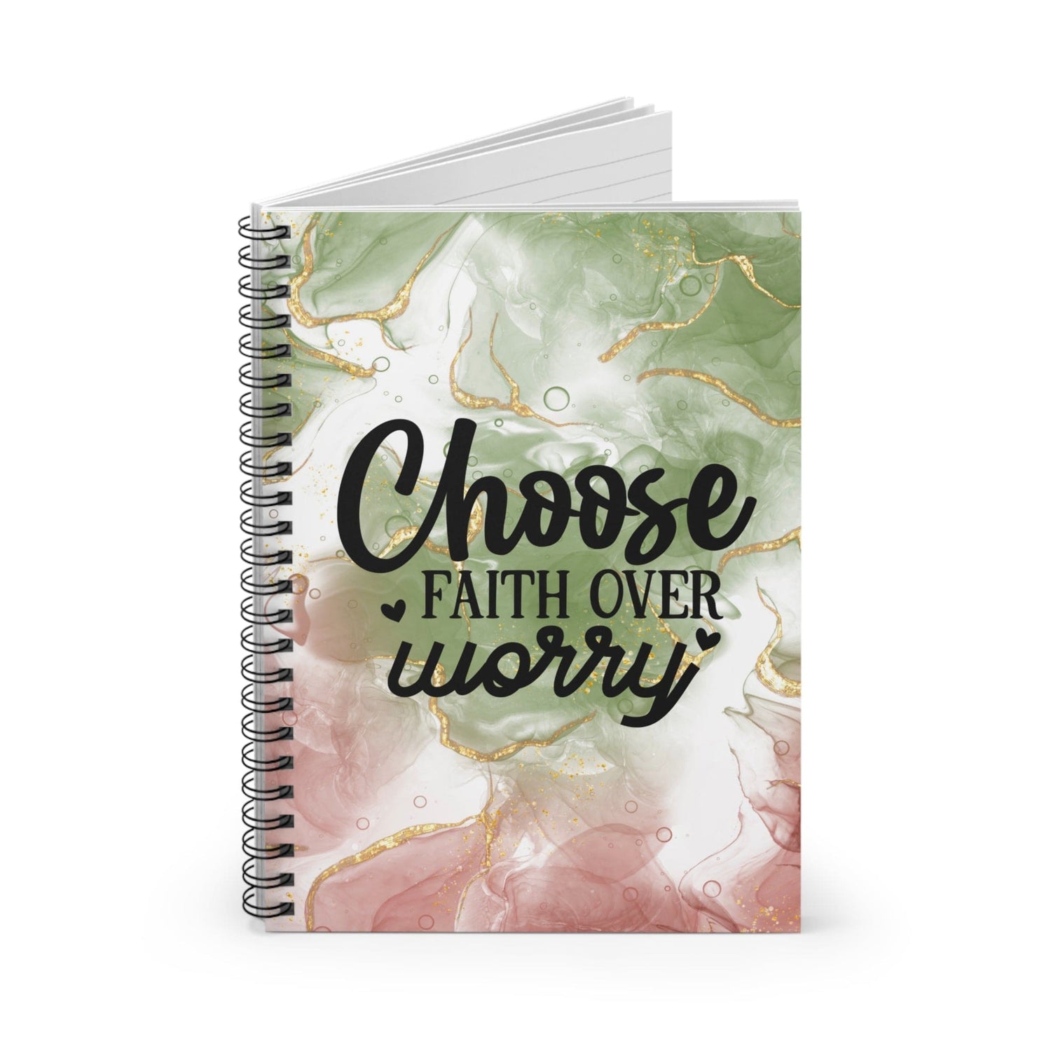 Beautiful Metallic Watercolor Notebook, Spiral Journal, with Motivational Quote