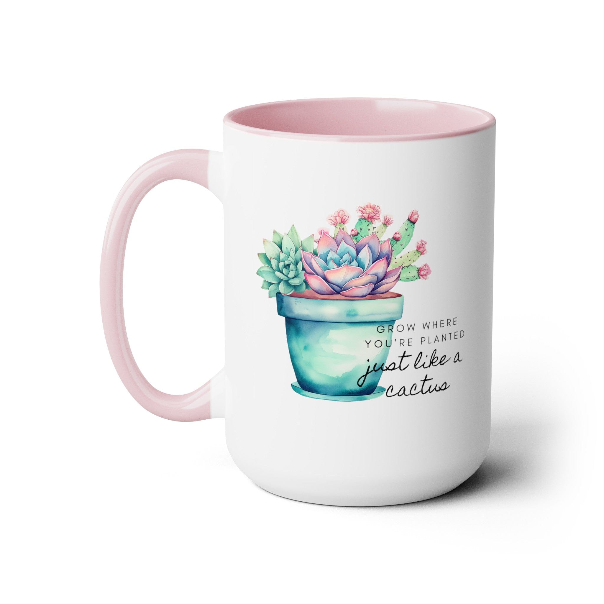 Cactus Mug, Beautiful Watercolor Cactus, Motivational Quote &amp; Cactus Pun, Prickly Pear Cactus, Coffee Lover Gift, Plant Lover Gift