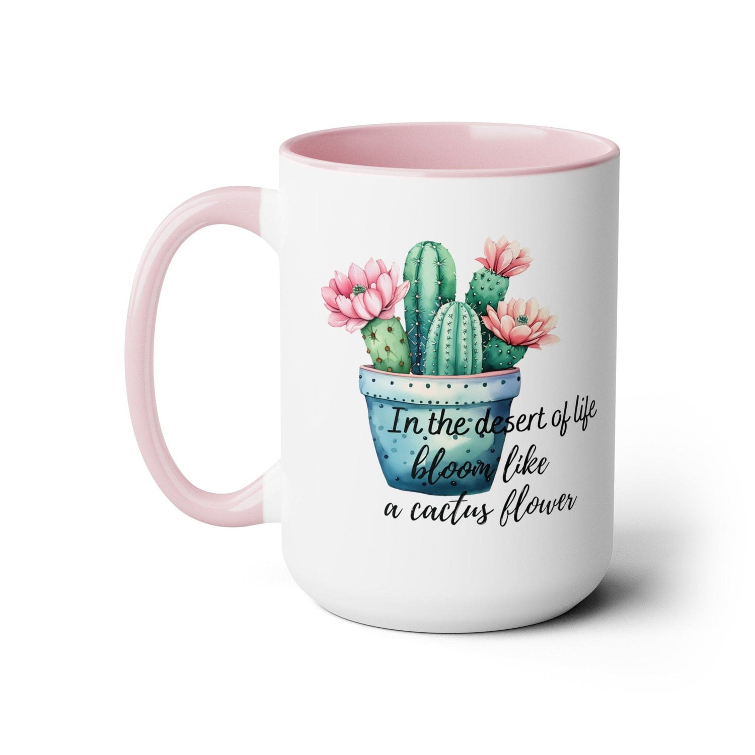 Cactus Mug, Beautiful Watercolor Cactus, Motivational Quote &amp; Cactus Pun, Prickly Pear Cactus, Coffee Lover Gift, Plant Lover Gift