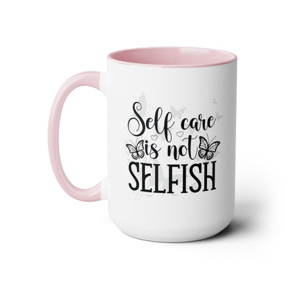 Neutral Butterflies Floral Coffee Mug Self Care Quote Coffee Lover Gift