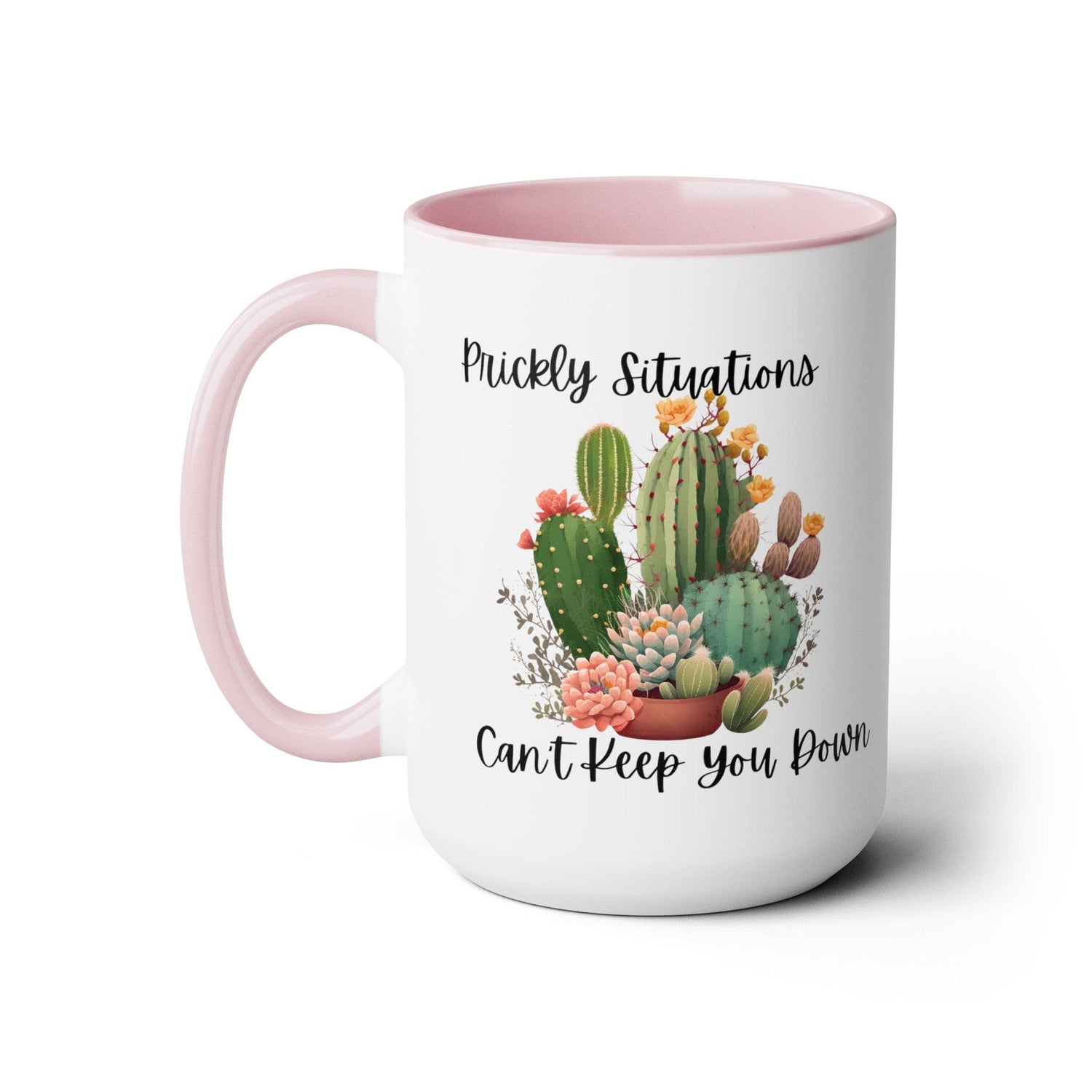 Cactus Mug, Beautiful Cactus Print, Motivational Quote and Cactus Pun, Coffee Lover Gift, Plant Lover Gift