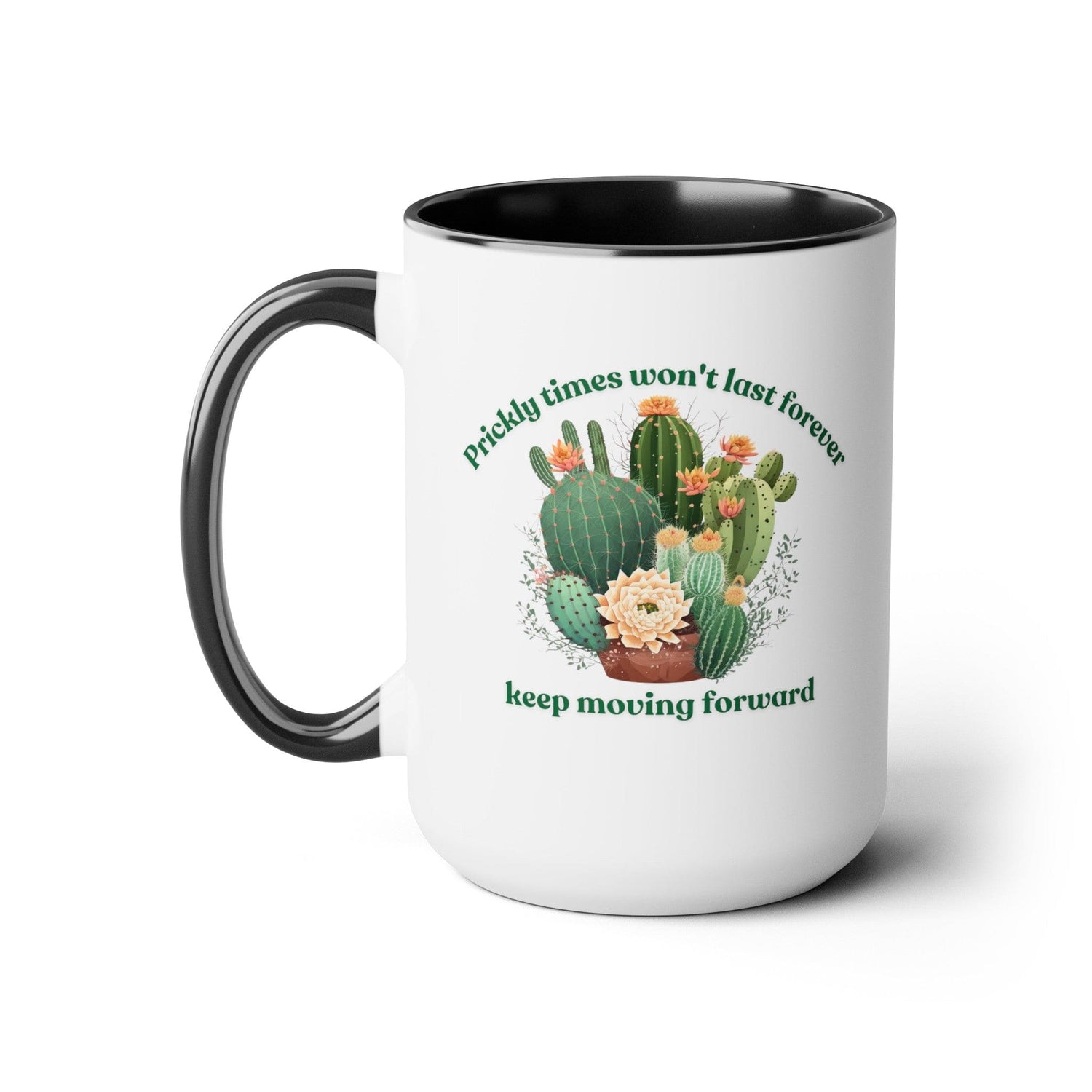 Cactus Mug, Beautiful Cactus Print, Motivational Quote &amp; Cactus Pun, Prickly Pear Cactus, Coffee Lover Gift, Plant Lover Gift