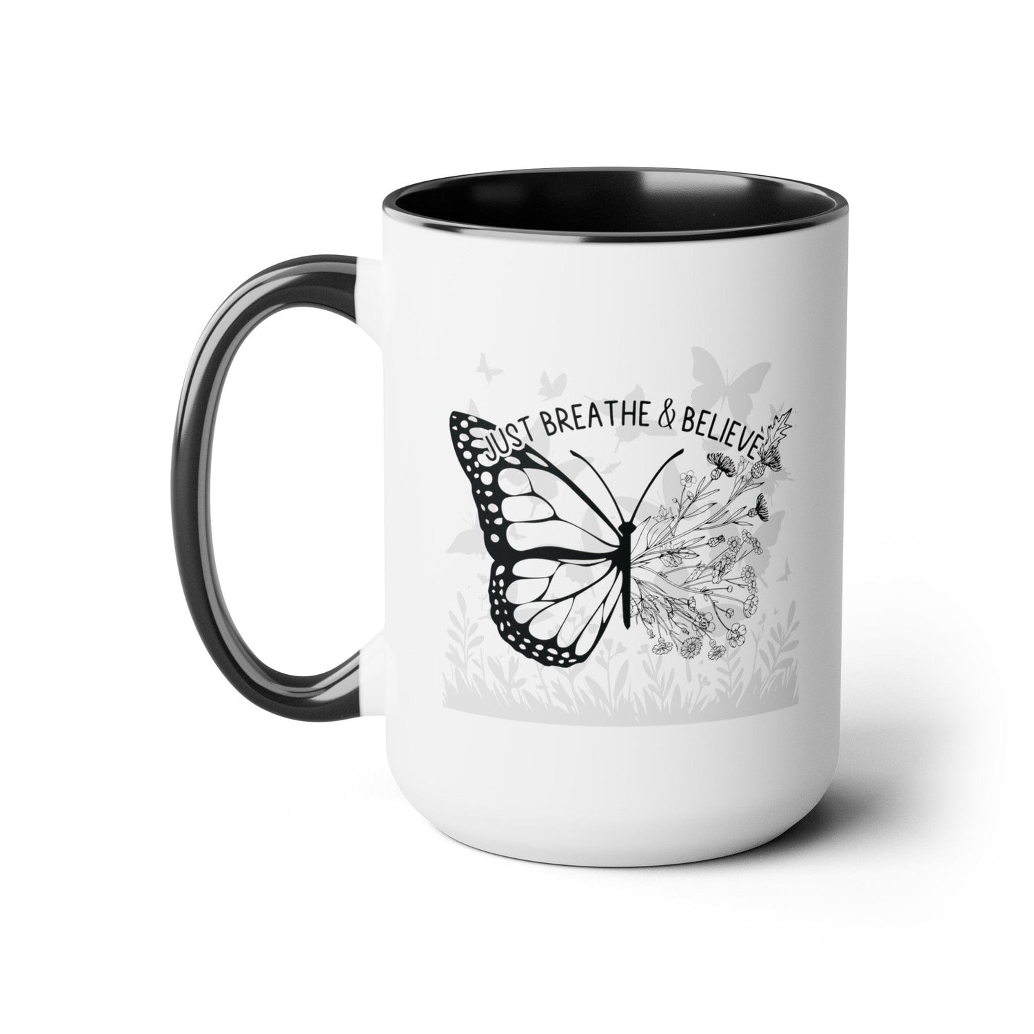 Floral Butterfly Ceramic Coffee Mug Self Care Quote Coffee Lover Gift