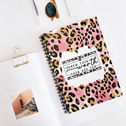 Pink Leopard Print Therapy Journal Spiral Notebook with Motivational Quote