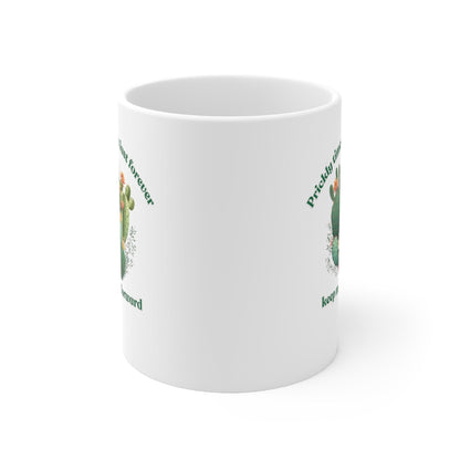 Cactus Mug, Beautiful Cactus Print, Motivational Quote &amp; Cactus Pun, Prickly Pear Cactus, Coffee Lover Gift, Plant Lover Gift