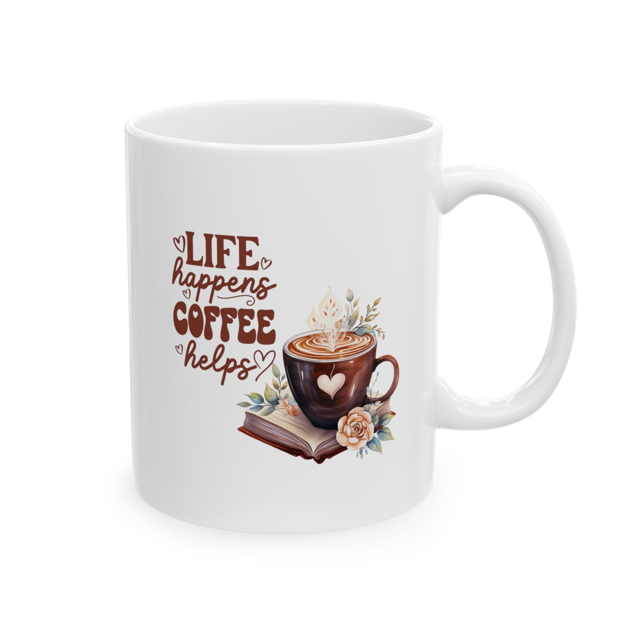 Bookish Floral Ceramic Coffee Mug Self Care Quote Coffee Lover Gift