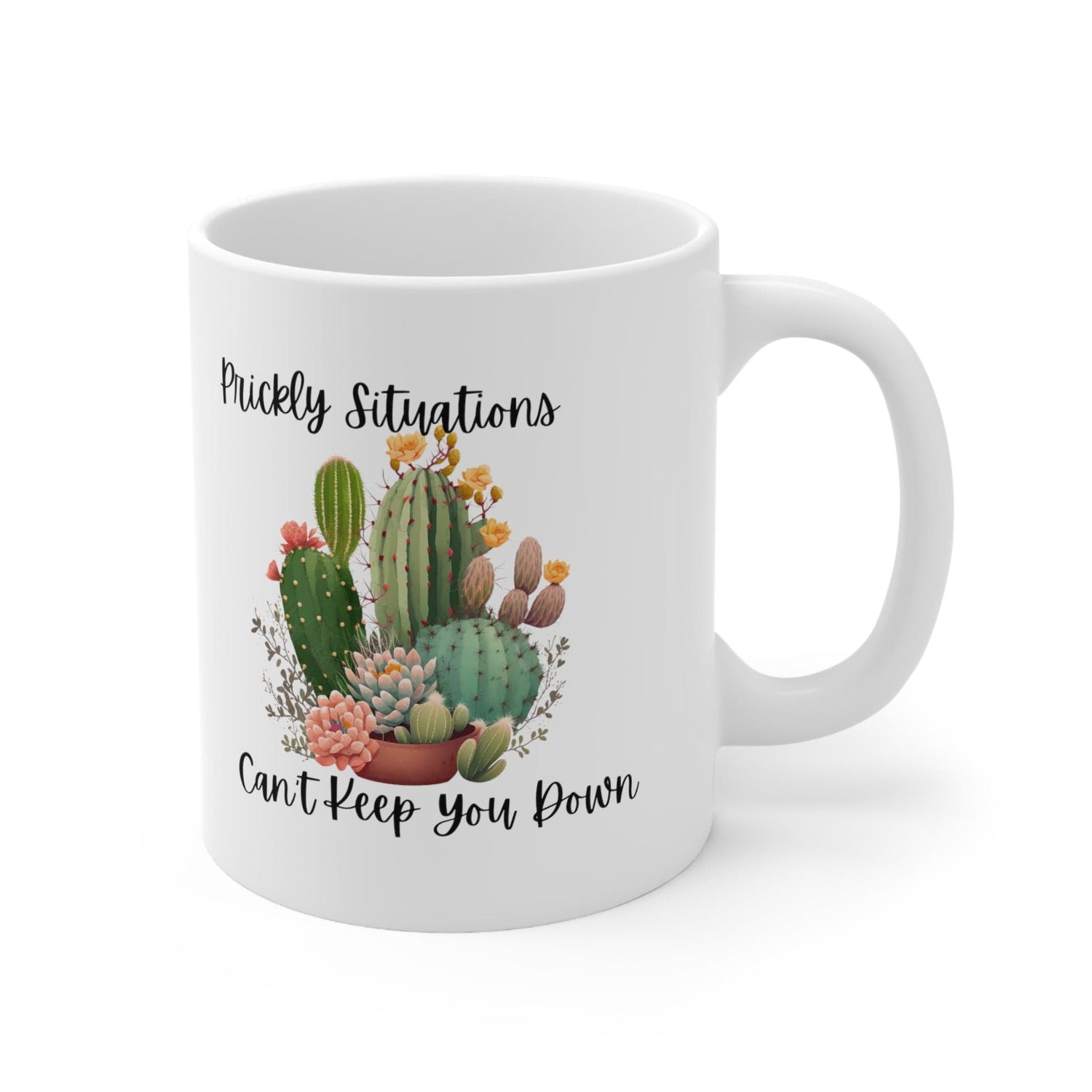 Cactus Mug, Beautiful Cactus Print, Motivational Quote and Cactus Pun, Coffee Lover Gift, Plant Lover Gift