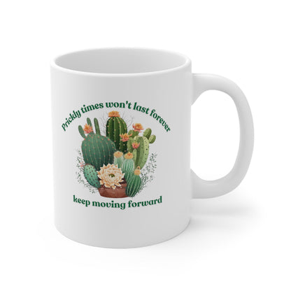 Cactus Mug, Beautiful Cactus Print, Motivational Quote &amp; Cactus Pun, Prickly Pear Cactus, Coffee Lover Gift, Plant Lover Gift