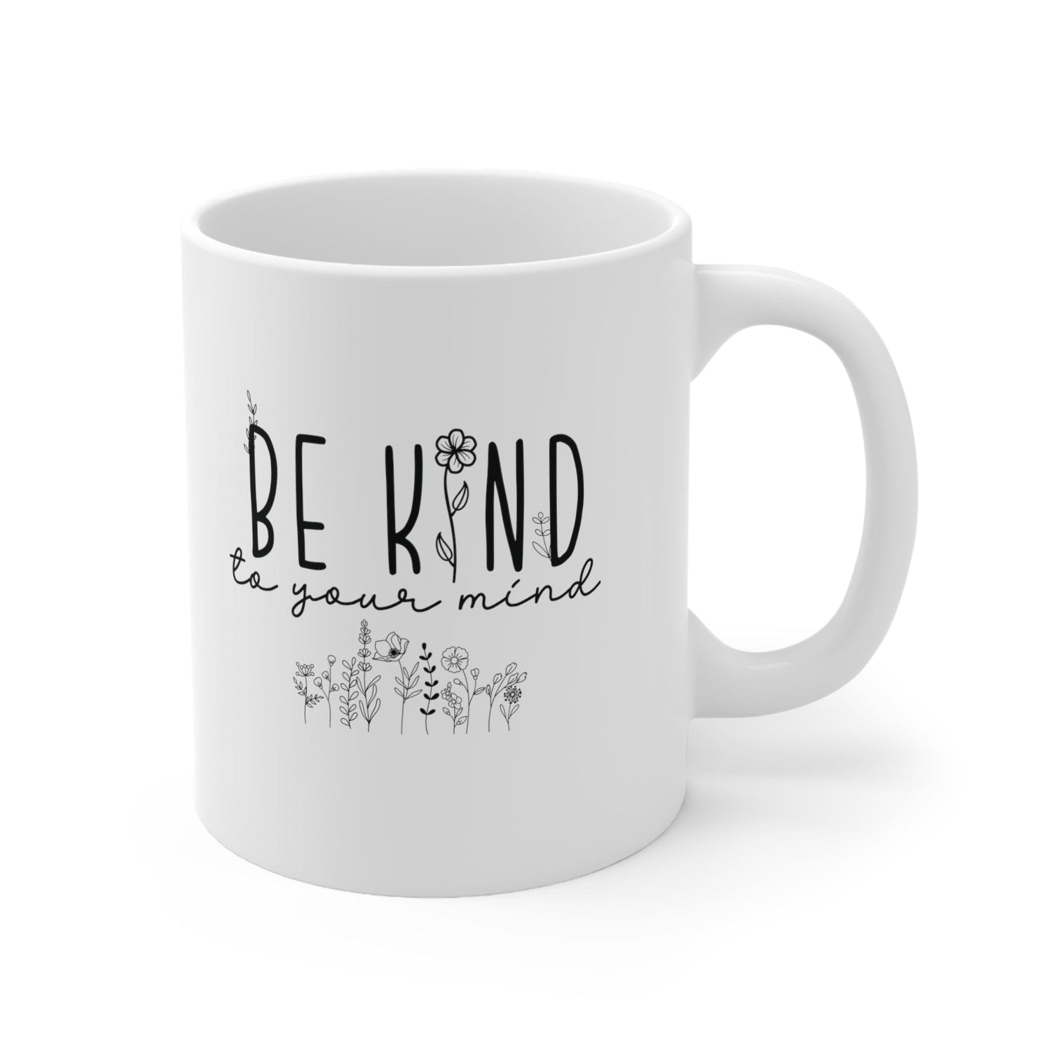 Cute Floral Ceramic Coffee Mug with Motivational Quote Coffee Lover Gift