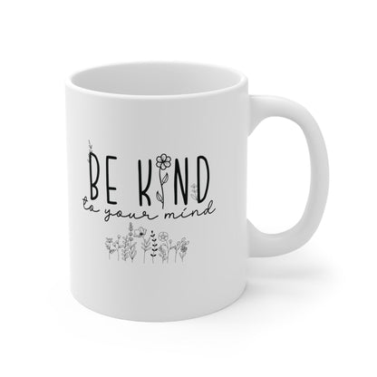 Cute Floral Ceramic Coffee Mug with Motivational Quote Coffee Lover Gift