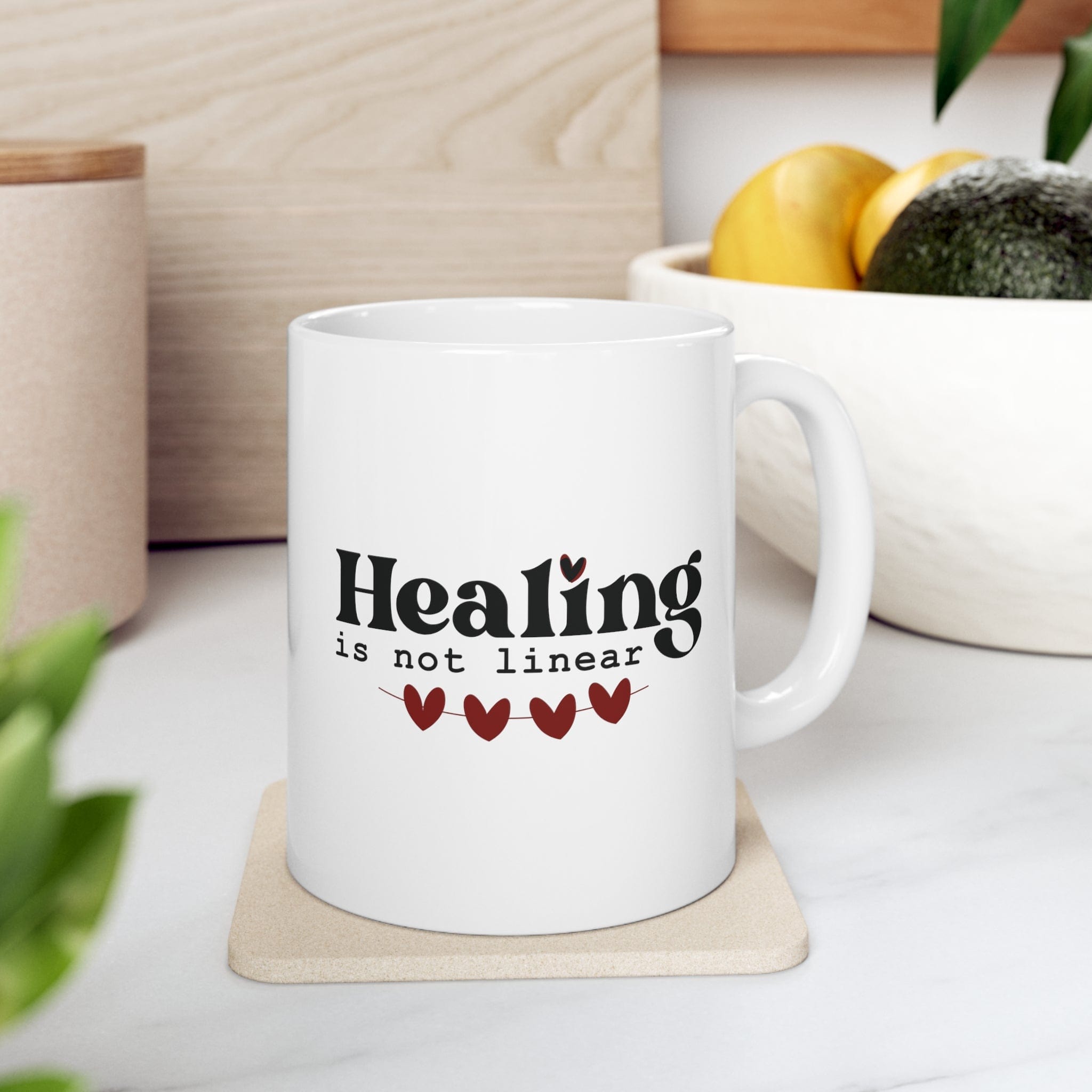 Ruby String of Hearts Ceramic Coffee Mug Motivational Quote Coffee Lover Gift