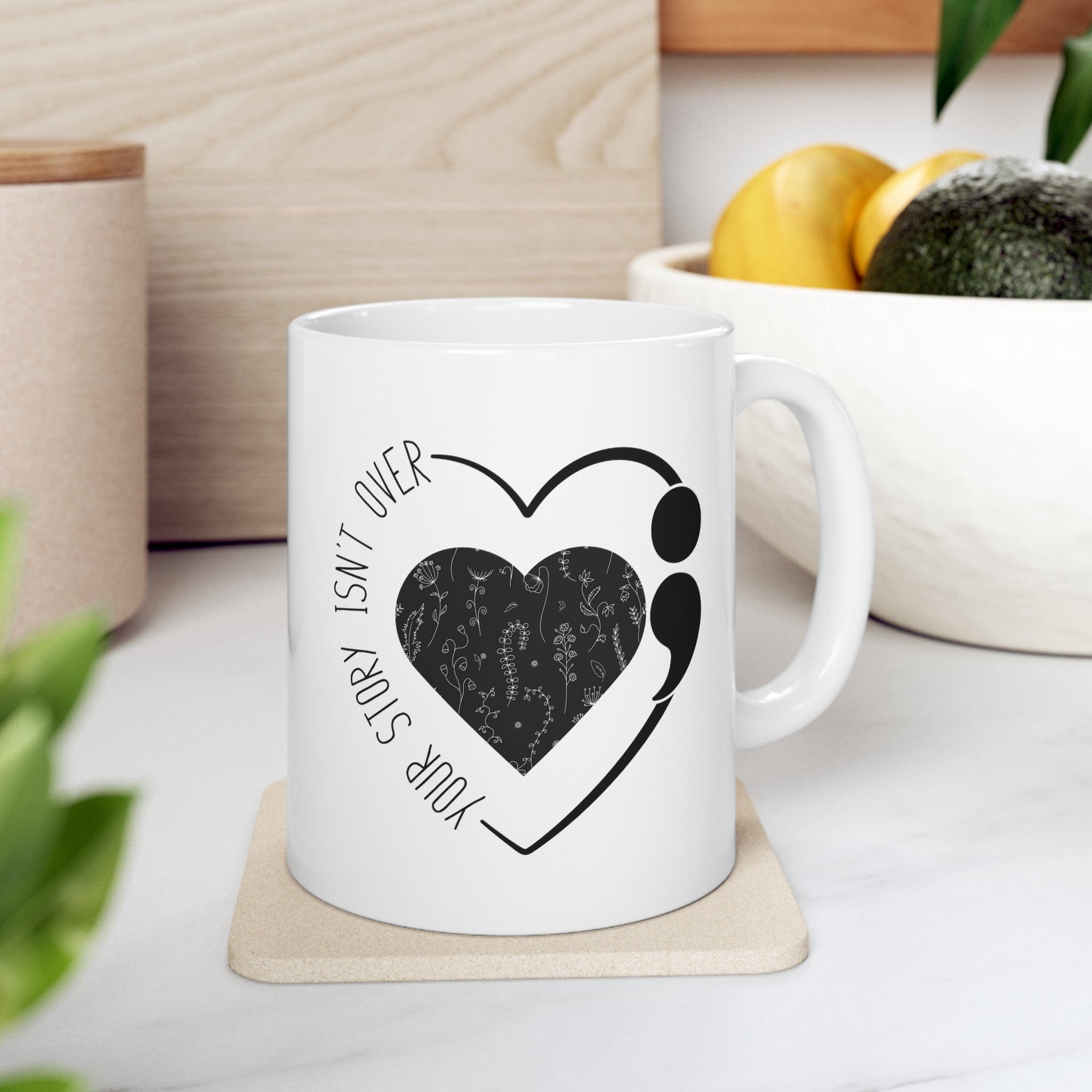 Wildflowers Floral Ceramic Coffee Mug Suicide Awareness Self Care Quote Coffee Lover Gift