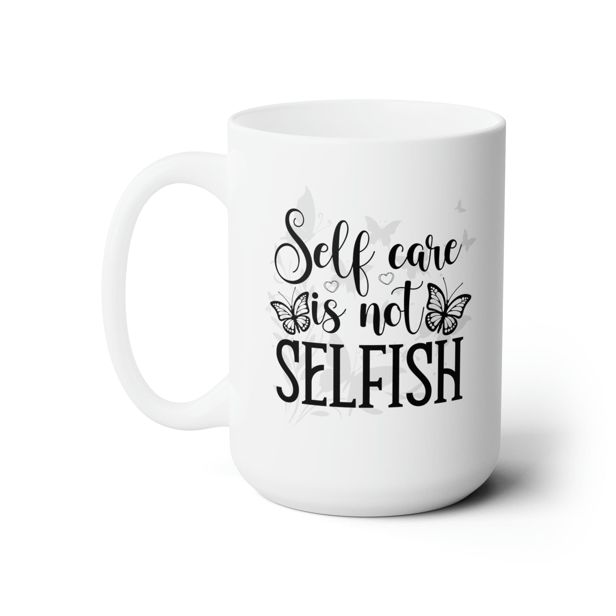 Neutral Butterflies Floral Coffee Mug Self Care Quote Coffee Lover Gift