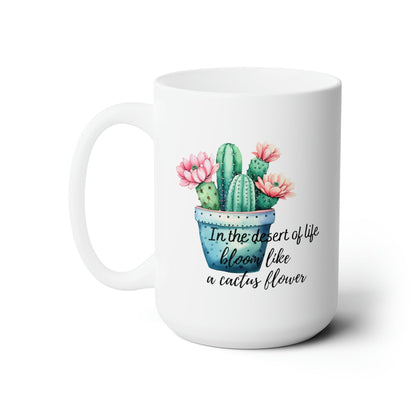 Cactus Mug, Beautiful Watercolor Cactus, Motivational Quote &amp; Cactus Pun, Prickly Pear Cactus, Coffee Lover Gift, Plant Lover Gift