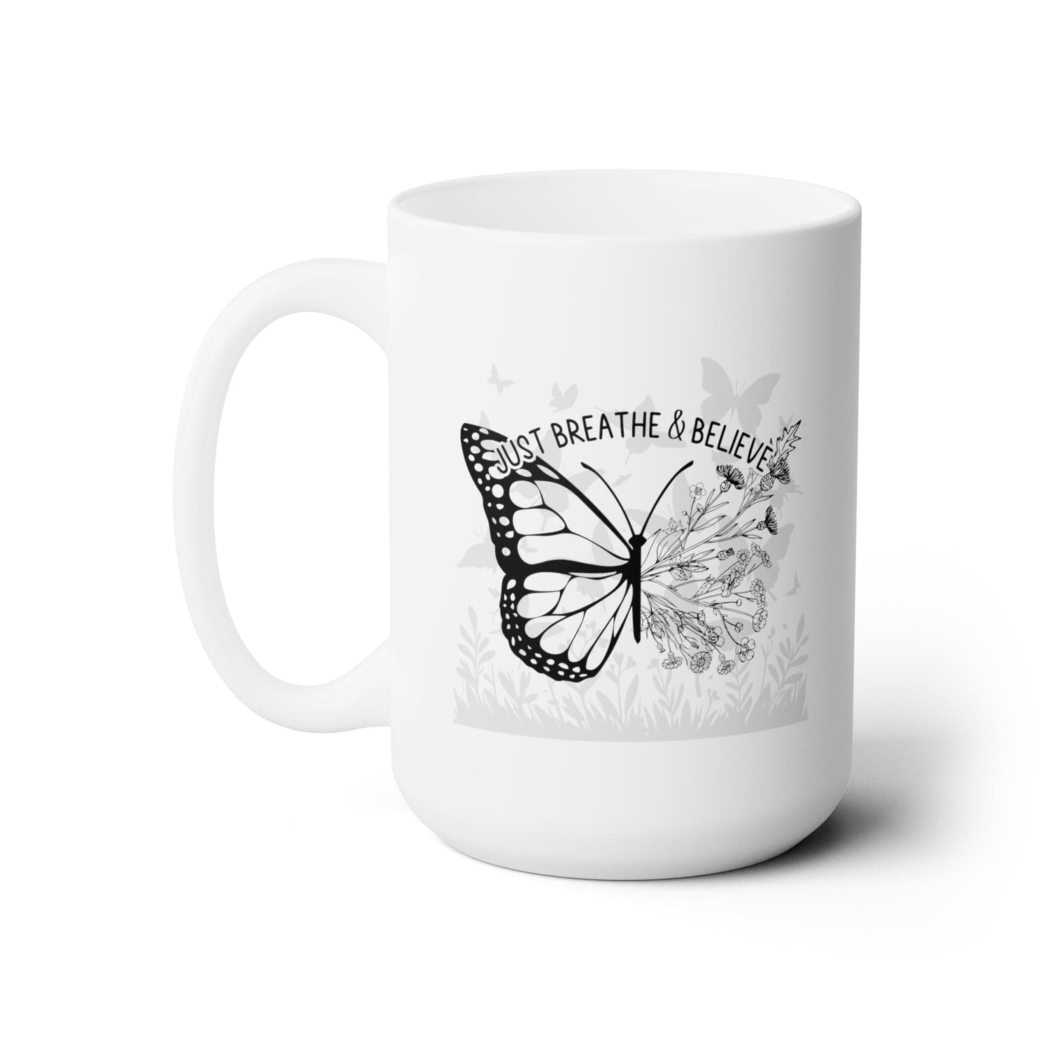 Floral Butterfly Ceramic Coffee Mug Self Care Quote Coffee Lover Gift