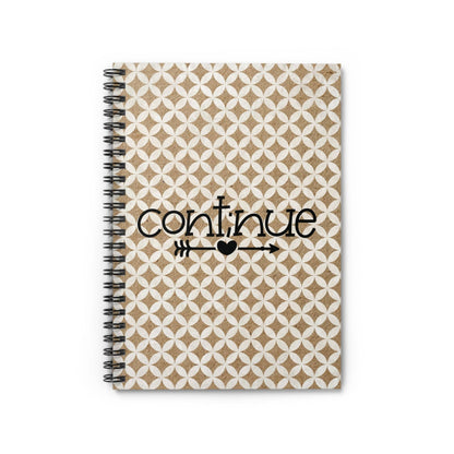 Kraft Notebook Design, Lined Journal, Beautiful Geometric Design with Motivational Quote