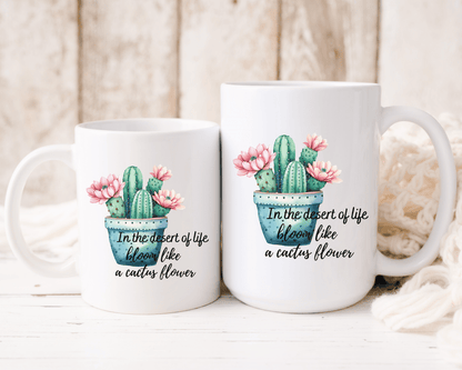 Cactus Mug, Beautiful Watercolor Cactus, Motivational Quote &amp; Cactus Pun, Prickly Pear Cactus, Coffee Lover Gift, Plant Lover Gift