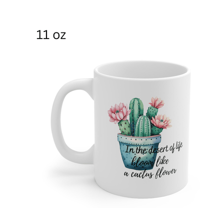 Cactus Mug, Beautiful Watercolor Cactus, Motivational Quote &amp; Cactus Pun, Prickly Pear Cactus, Coffee Lover Gift, Plant Lover Gift