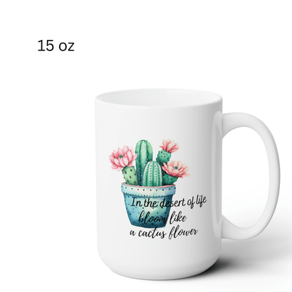 Cactus Mug, Beautiful Watercolor Cactus, Motivational Quote &amp; Cactus Pun, Prickly Pear Cactus, Coffee Lover Gift, Plant Lover Gift