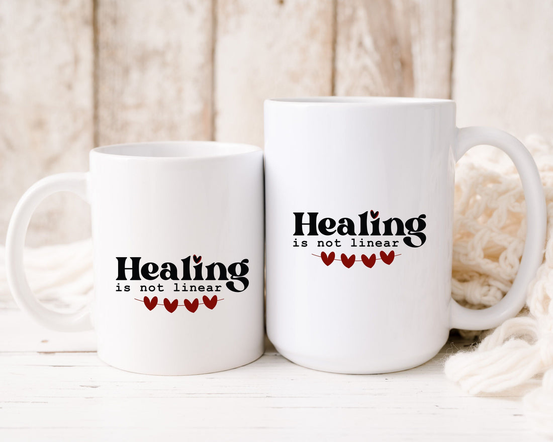 Ruby String of Hearts Ceramic Coffee Mug Motivational Quote Coffee Lover Gift