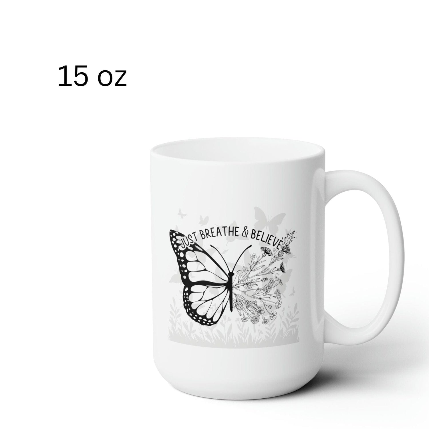 Floral Butterfly Ceramic Coffee Mug Self Care Quote Coffee Lover Gift