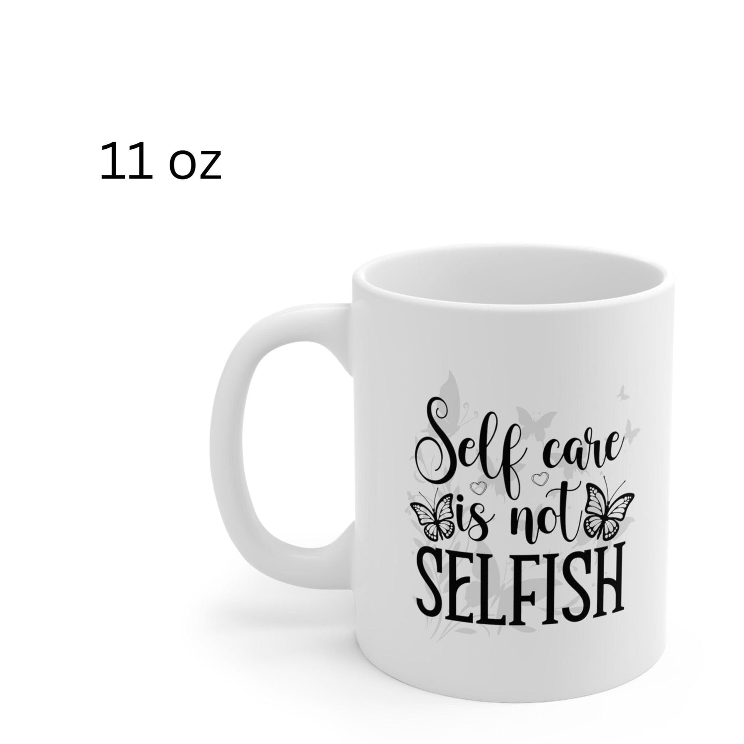 Neutral Butterflies Floral Coffee Mug Self Care Quote Coffee Lover Gift