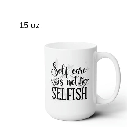 Neutral Butterflies Floral Coffee Mug Self Care Quote Coffee Lover Gift