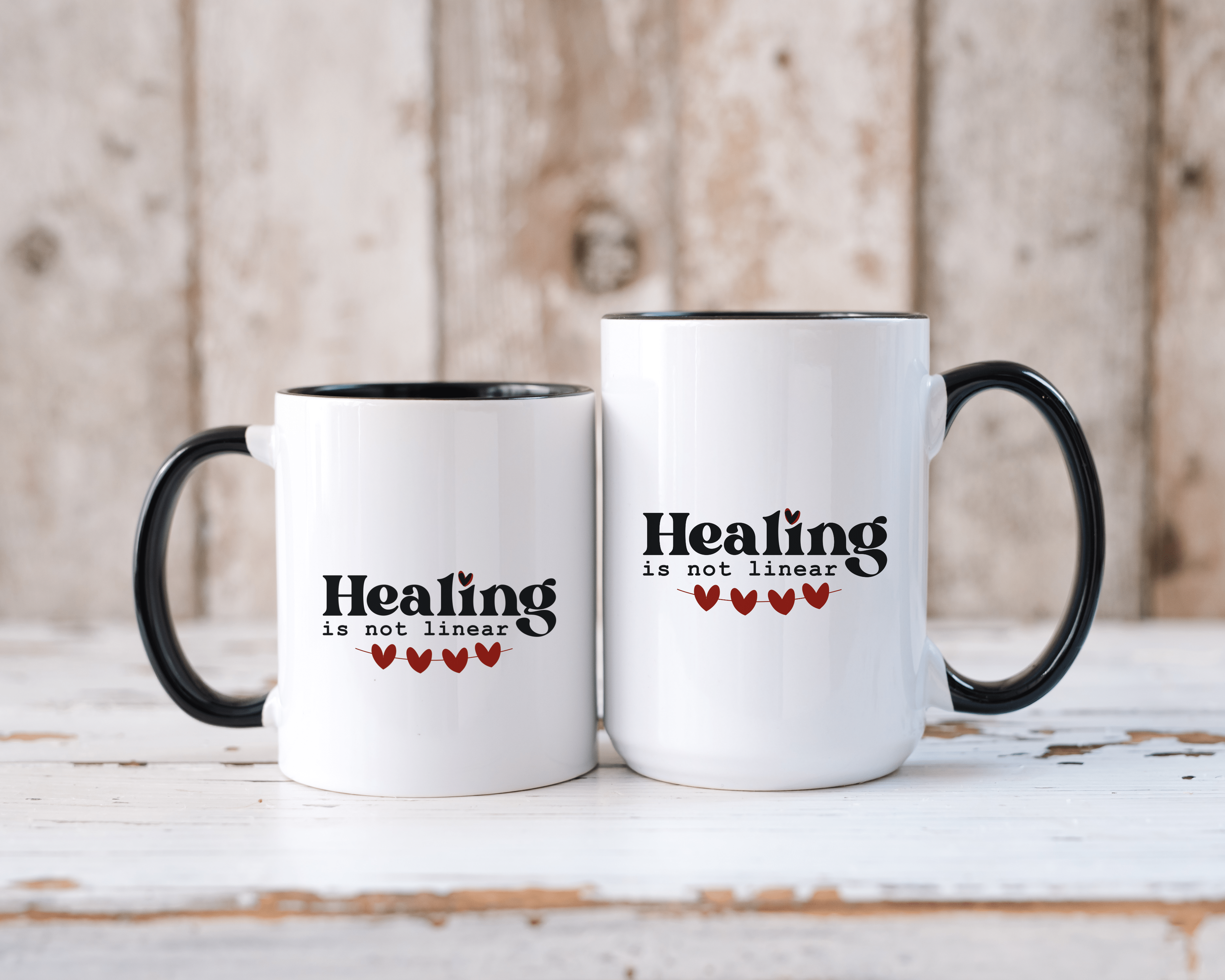 Ruby String of Hearts Ceramic Coffee Mug Motivational Quote Coffee Lover Gift