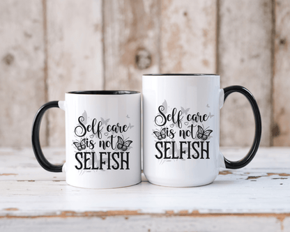 Neutral Butterflies Floral Coffee Mug Self Care Quote Coffee Lover Gift